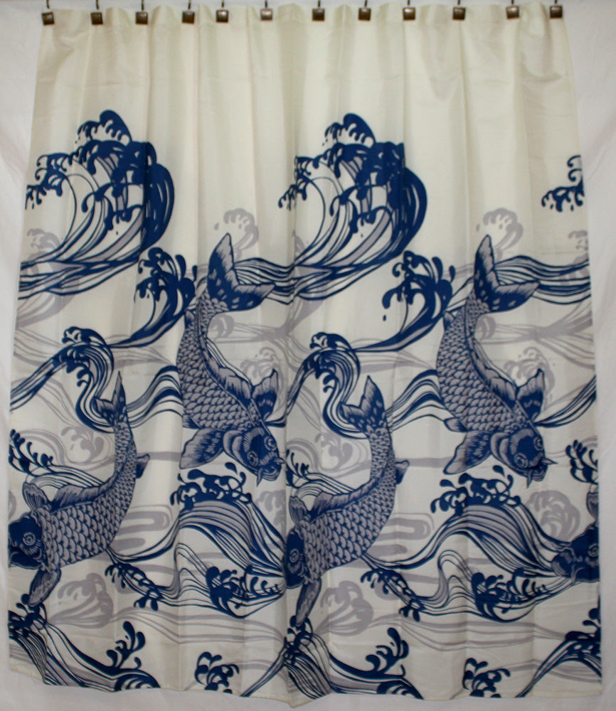 Shower curtain - Blue Koi Fish