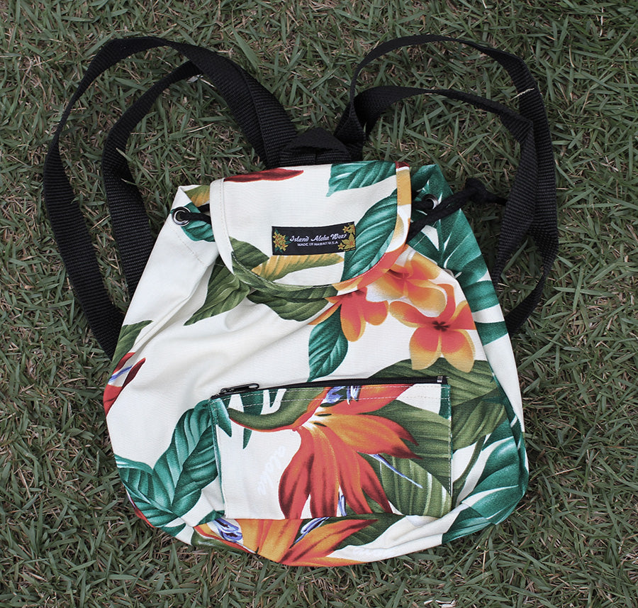Small Backpack<br>Yellow bird of paradise flower