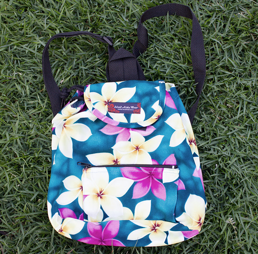 Small Backpack<br>Aqua plumeria