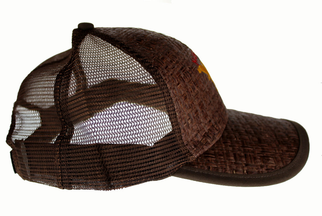 Straw trucker cap - Bronw turtle