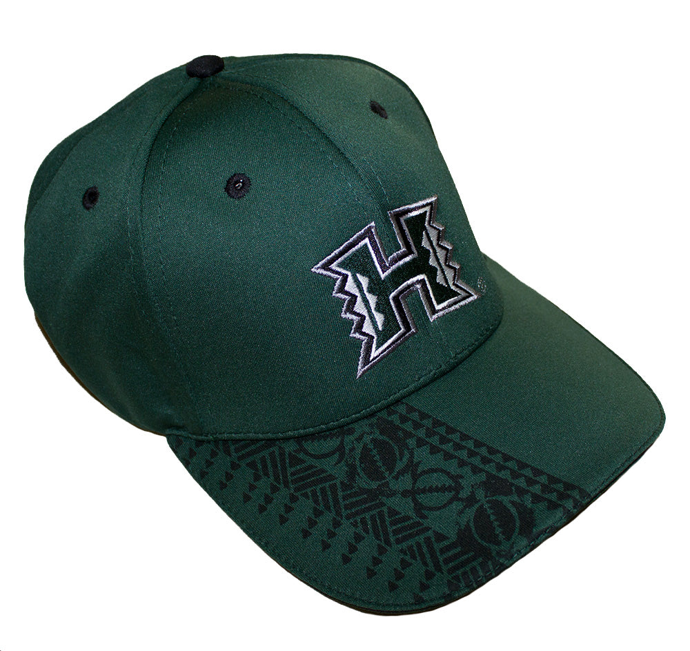 UH Warriors hats, Green