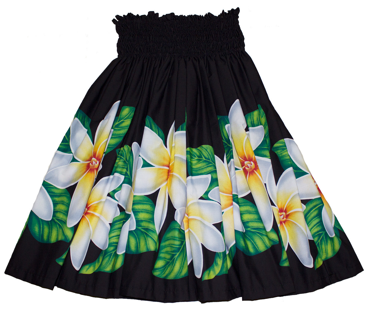 Hawaiian Pa'u Hula Skirts Black Flower