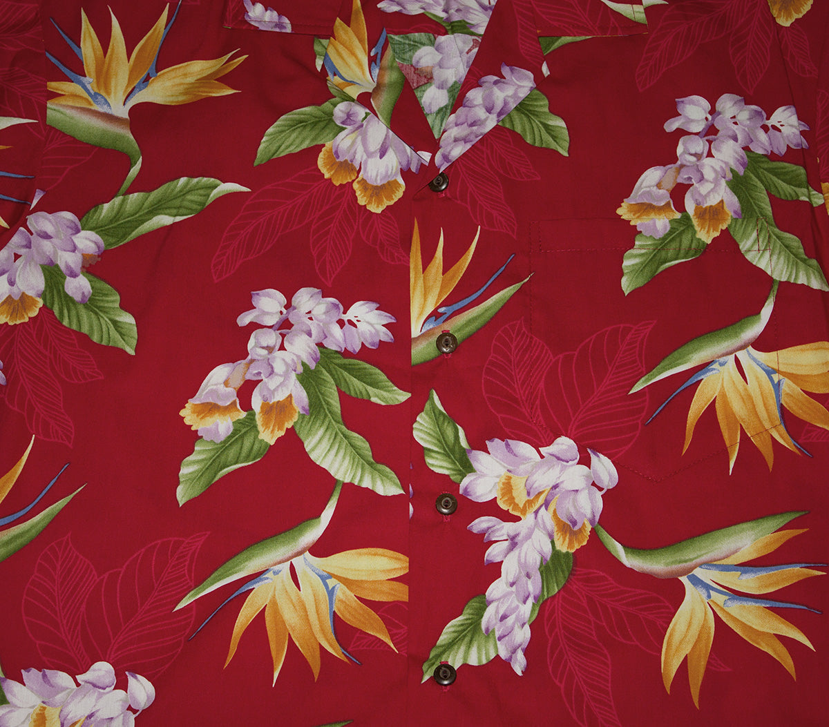 107 Hawaiian Shirt Colorful Red Flower M-2XL