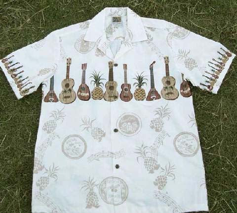 114 Hawaii shirt Yellow Ukulele, M to 4XL