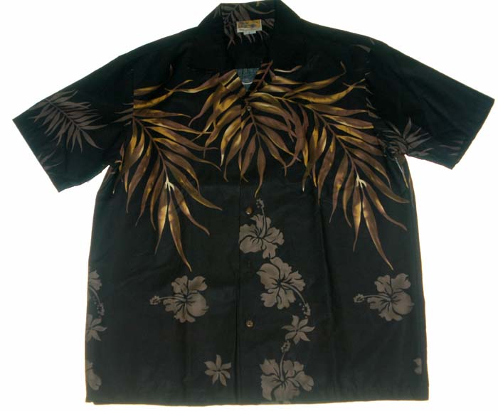 200 Hawaii shirt Black leaf, M-2XL