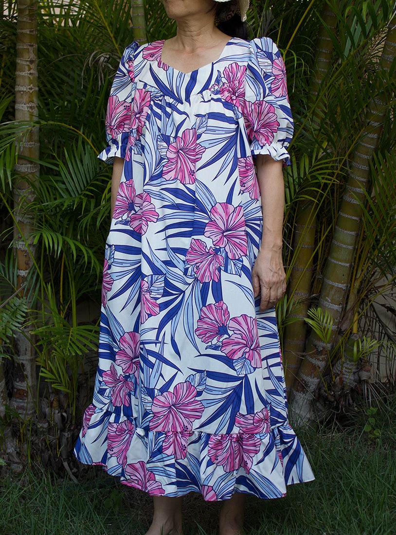 Long Muumuu Dresses<br>Pink flower 2XL, 3XL