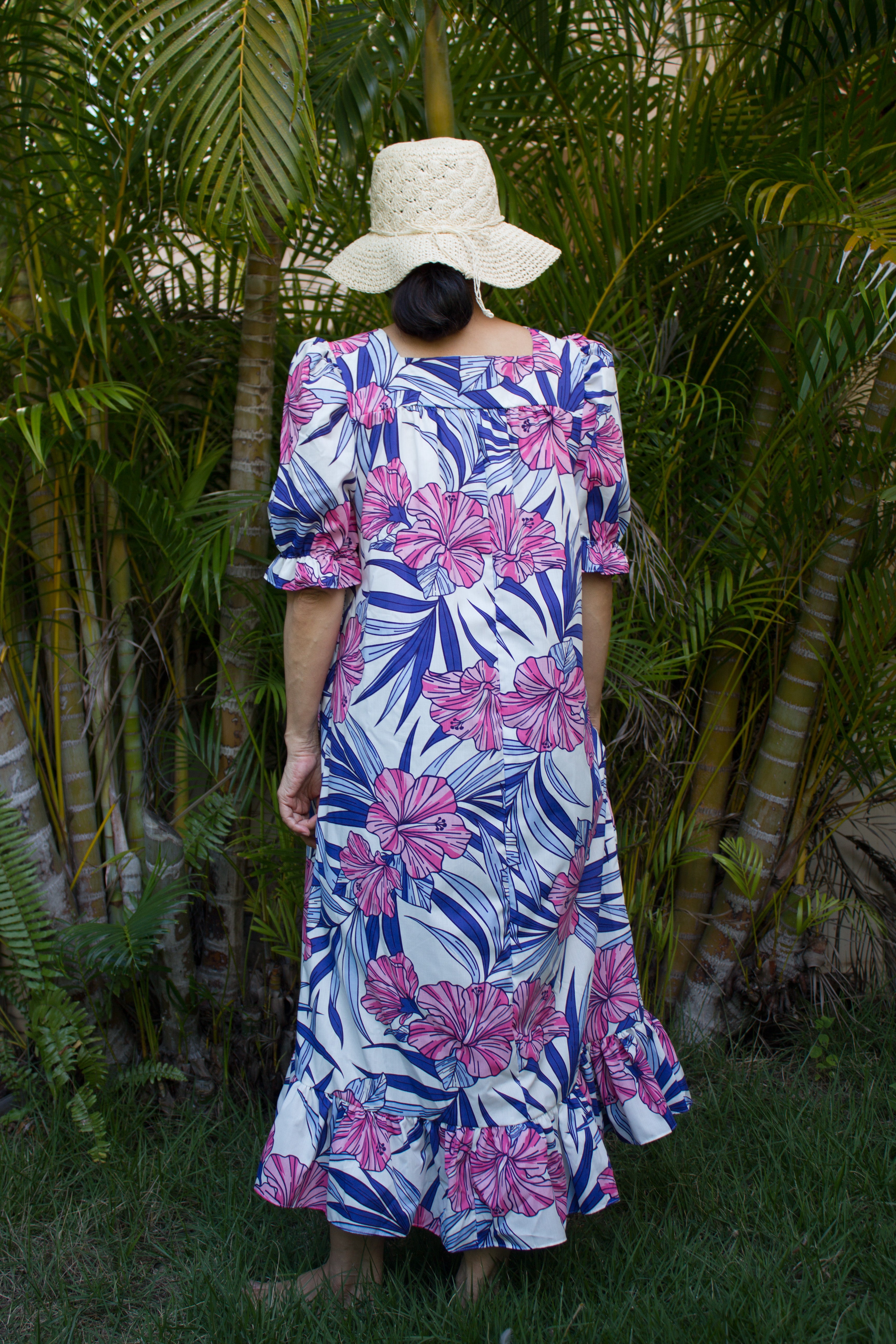 Long Muumuu Dresses<br>Pink flower 2XL, 3XL