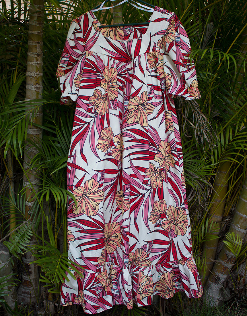 Long Muumuu Dresses<br>Red Flower