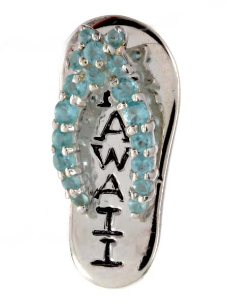 Hawaiian Pendant - Blue CZ Slipper