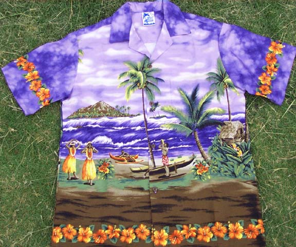 188 Hawaii shirt Islander purple, M, 2XL