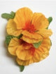 Double Hibiscus hair clip #33 light orange