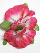 Double Hibiscus hair clip - #6 dark pink