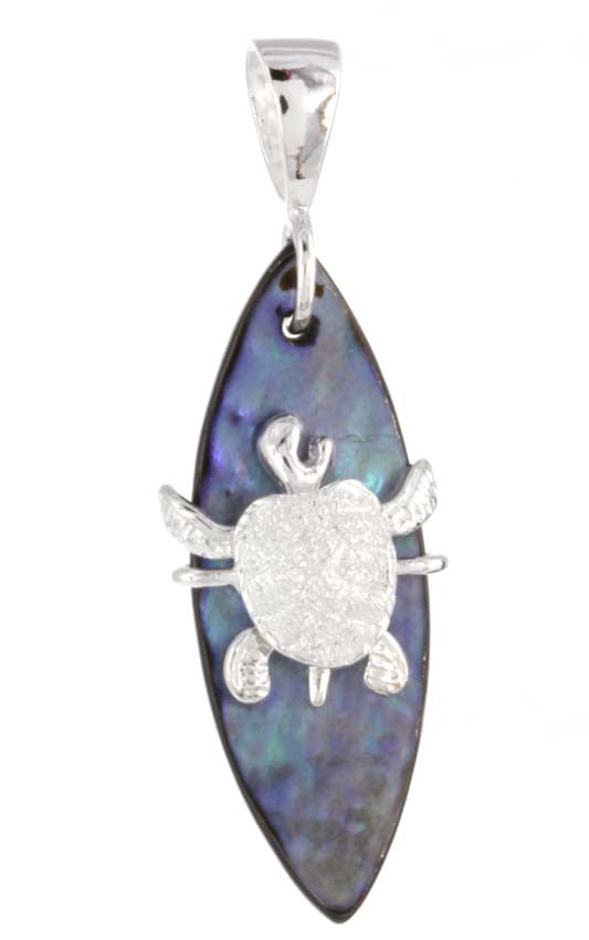 Silver pendant<br>Surfboard /sea turtle