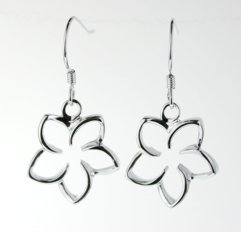 Open Plumeria hoop earring