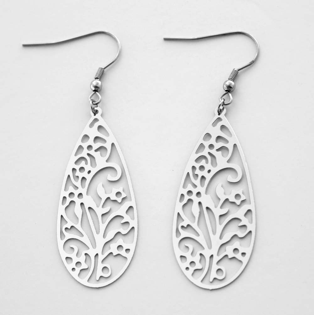 Flower Hoop Raindrop Earring