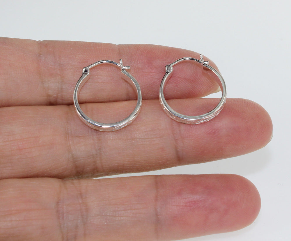 Hoop silver earrings - 5/8