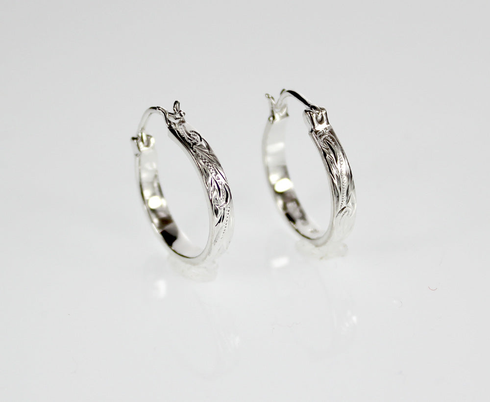 Hoop silver earrings - 5/8