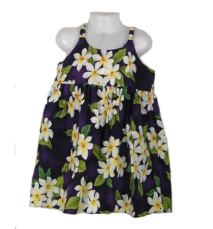 Girls Hawaiian sun dress<br>Purple plumeria