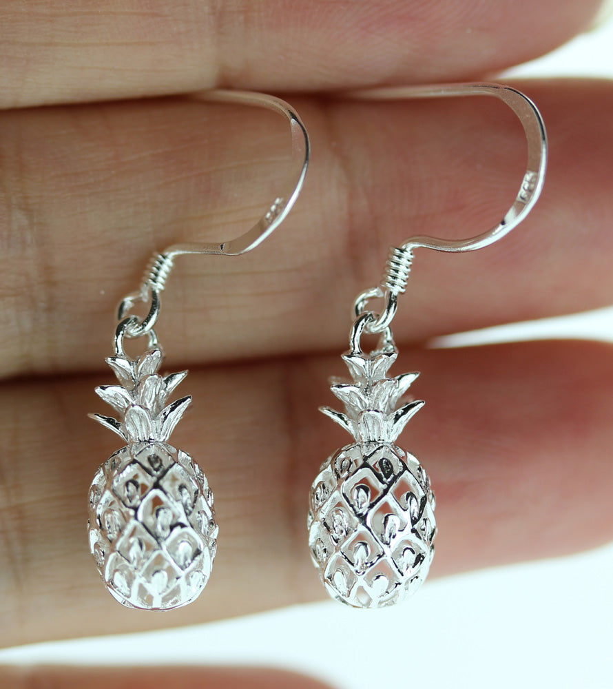 Silver earrings<br>3D pineapple