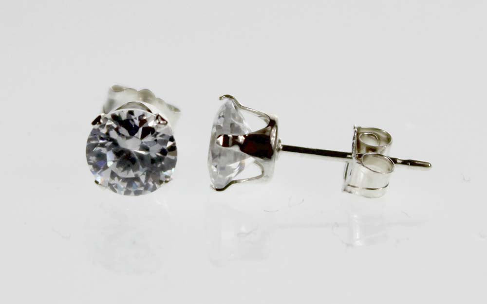 Silver /CZ stone earring