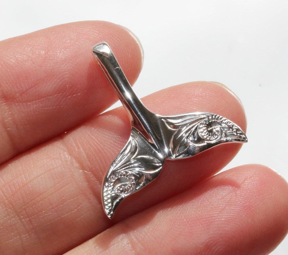 Hawaiian Silver<br> Whale Tail pendant