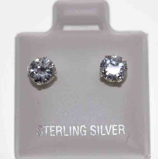 Silver /CZ stone earring