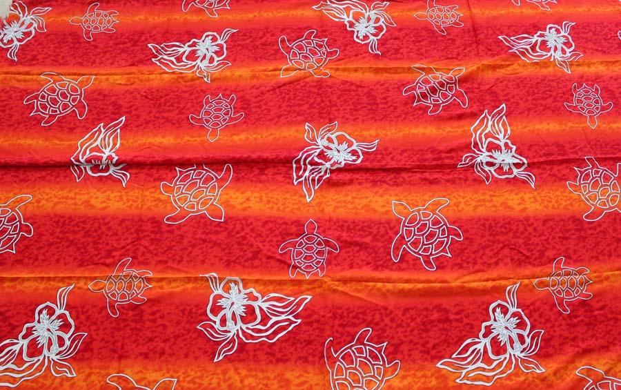 Sarong #10 Red / orange flower