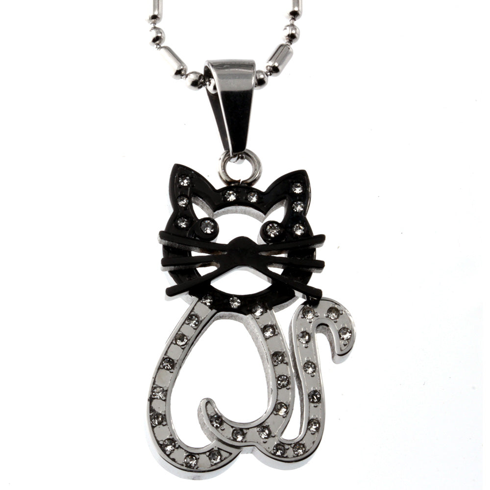 Cat with Cz Stone Pendant