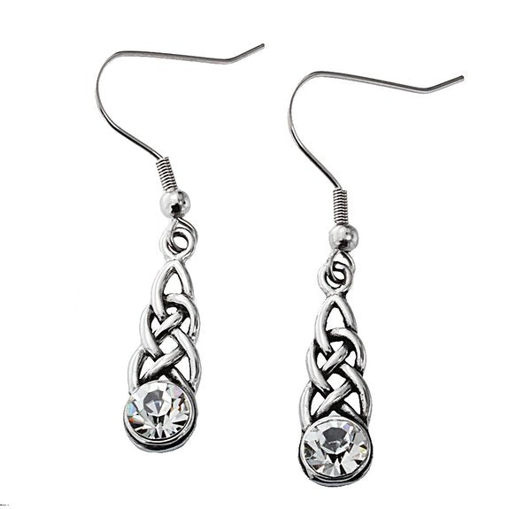 Celtic Knot Dangling Drop Hook Earrings