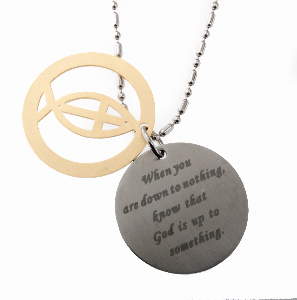 Christian Fish and Encouragement Quote Pendant