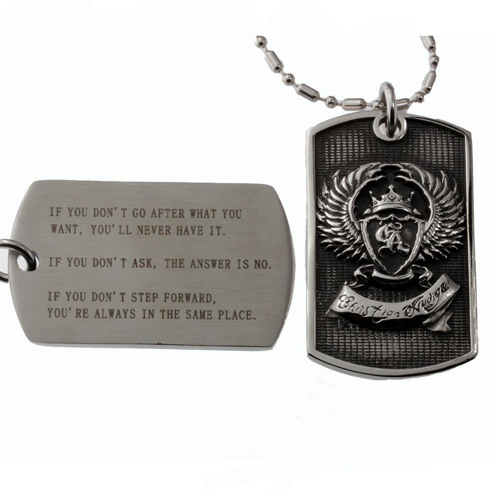 Christian Lucifer Pendant<br> Gothic Style Stainless Steel Dog Tag