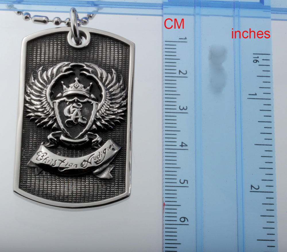 Christian Lucifer Pendant<br> Gothic Style Stainless Steel Dog Tag