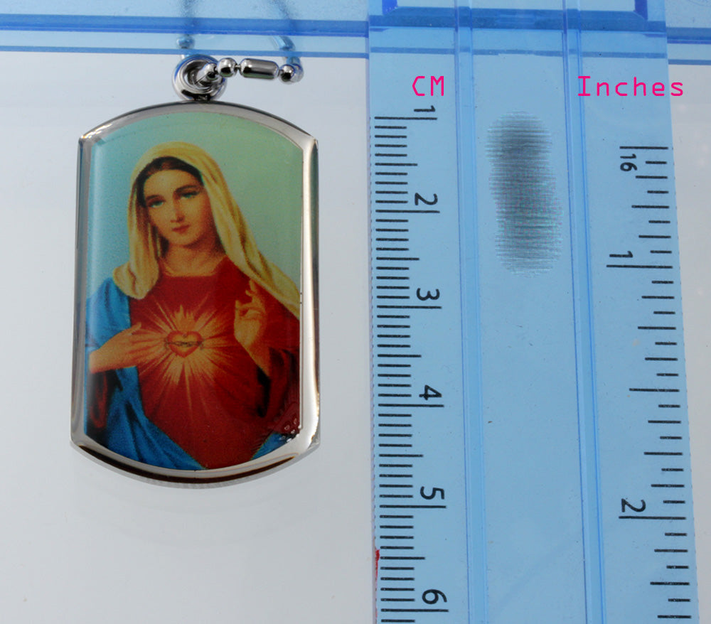 Hail Mary Prayer Enamel Pendant Necklace