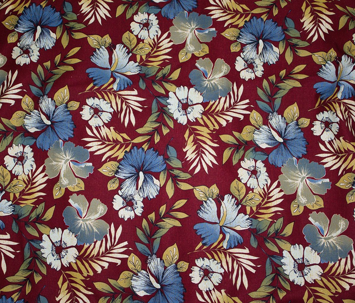 Hawaii Seat Cover<br>Separated Headrest<br>Burgundy Color Flower<br>(Non-quilted)