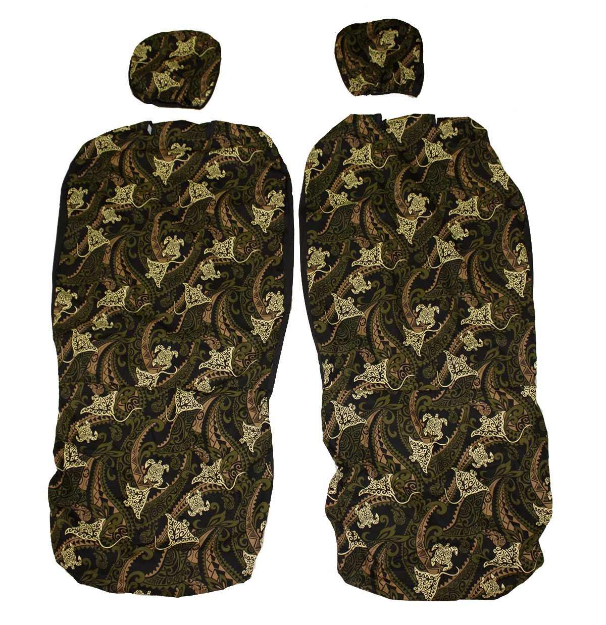 Hawaii Seat Cover<br>Separated Headrest, Whale Sting Rays<br> (Non-quilted)