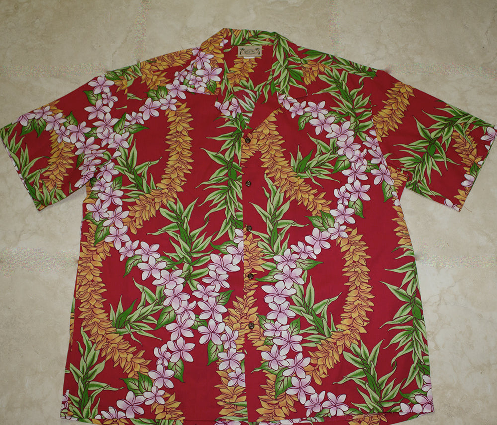 Hawaiian Shirt #46 Red and white flower – Rainbow Hawaii Store