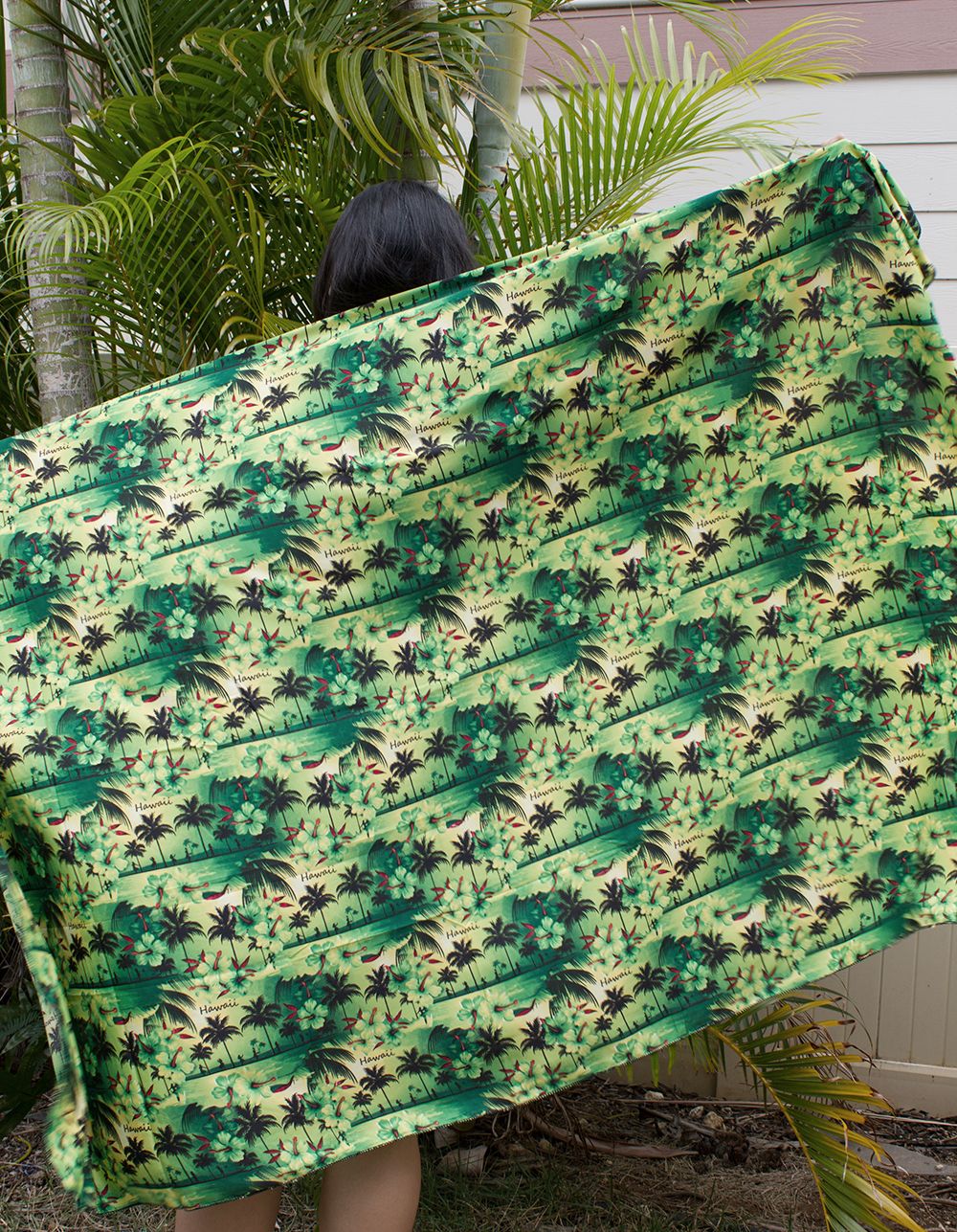 Large Pareo Sarong - Green Sunset