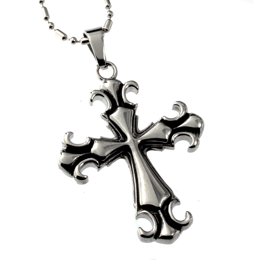 Men's Fleur-de-lis Cross Pendant