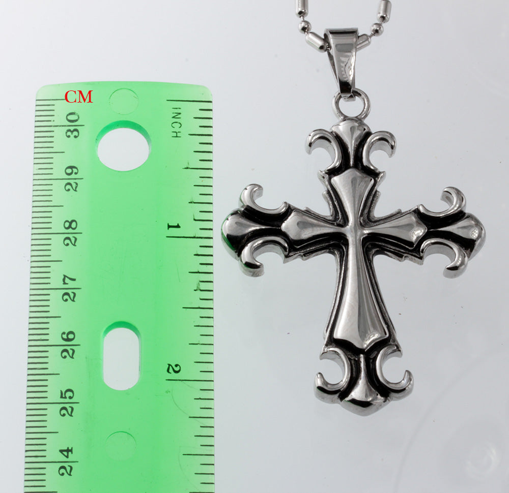 Men's Fleur-de-lis Cross Pendant