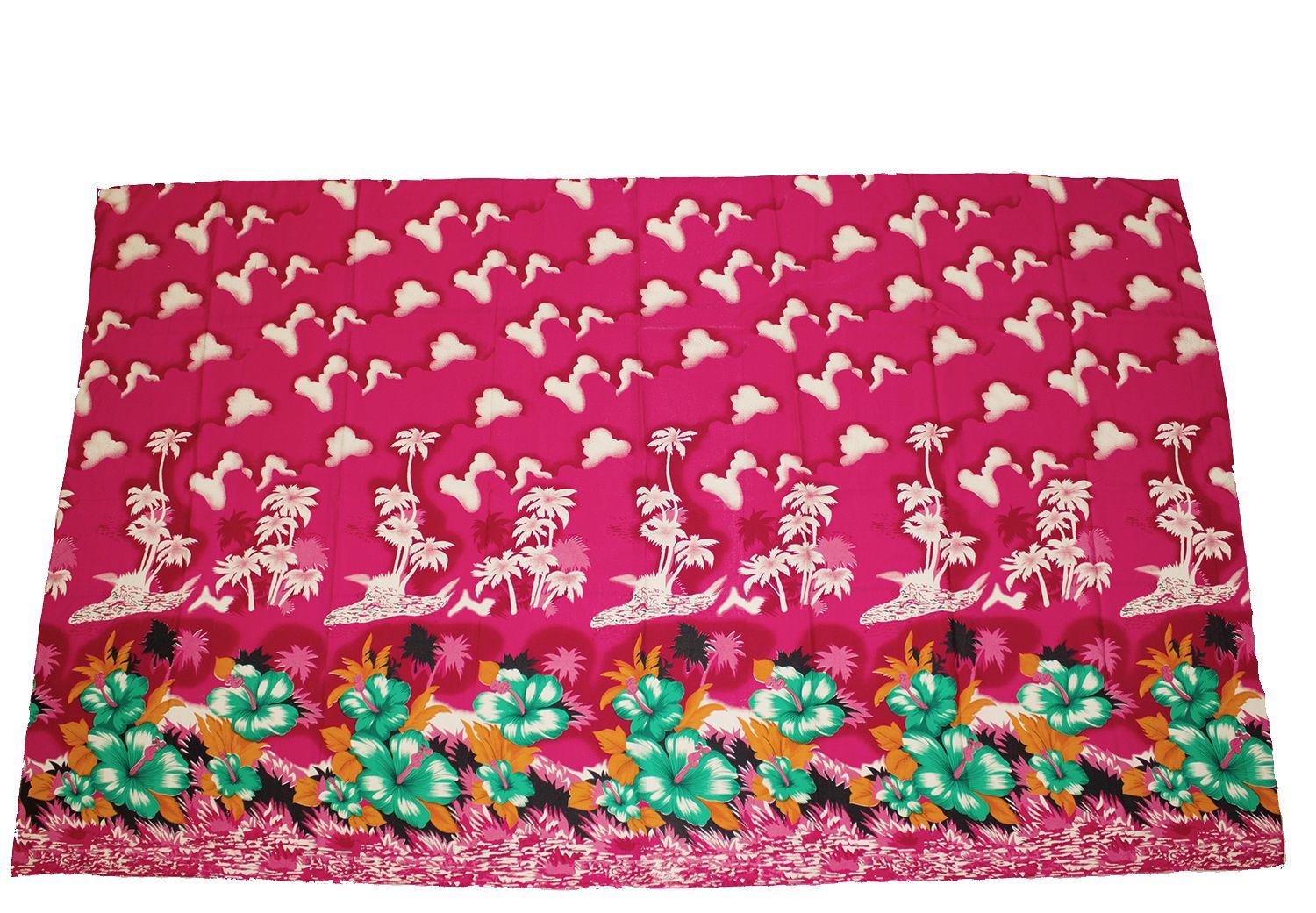 Large Pareo Sarong - Pink Hibiscus Flower