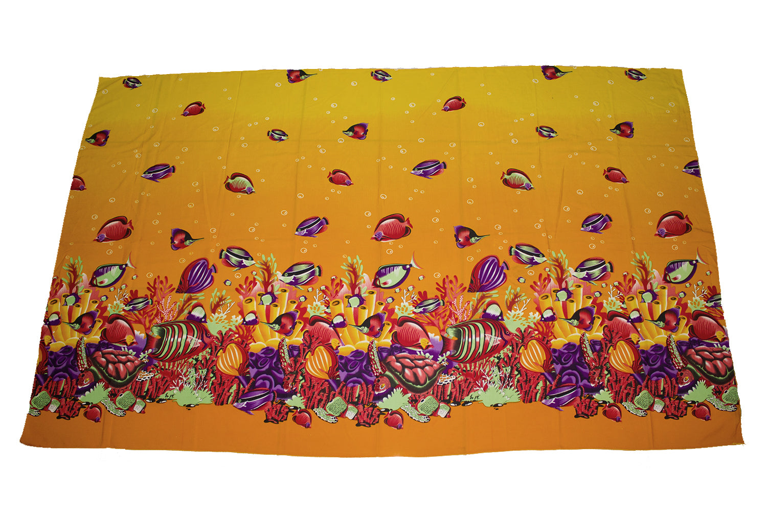 Large Pareo Sarong - Yellow Fish