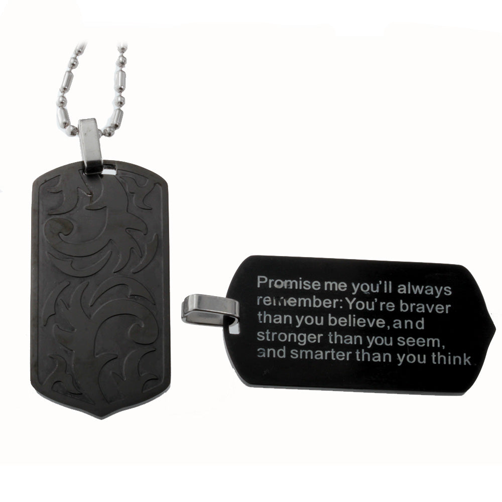 Renaissance Style Black Pendant<br> Inspirational Motivational Quote