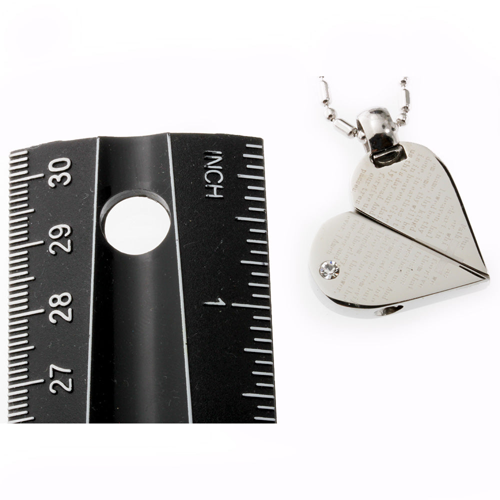 Stainless Steel Transform Pendant<br>The Lord's Prayer Heart