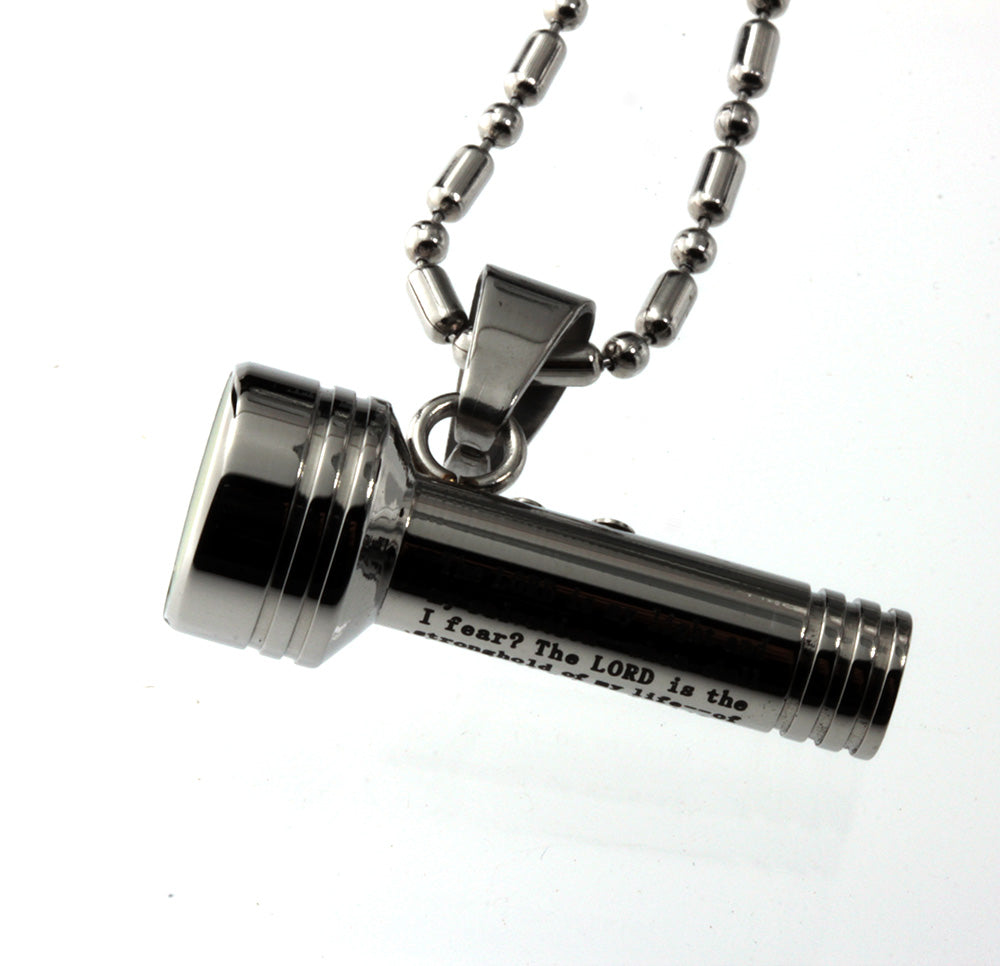 The Lord Is My Light .... Flashlight Pendant