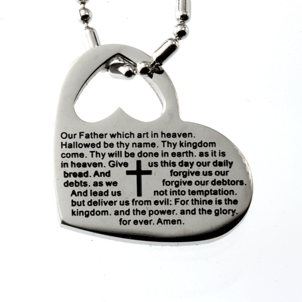 The Lord's Prayer Heart Pendant