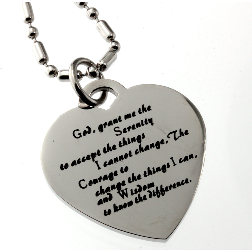 The Serenity Prayer Heart Pendant