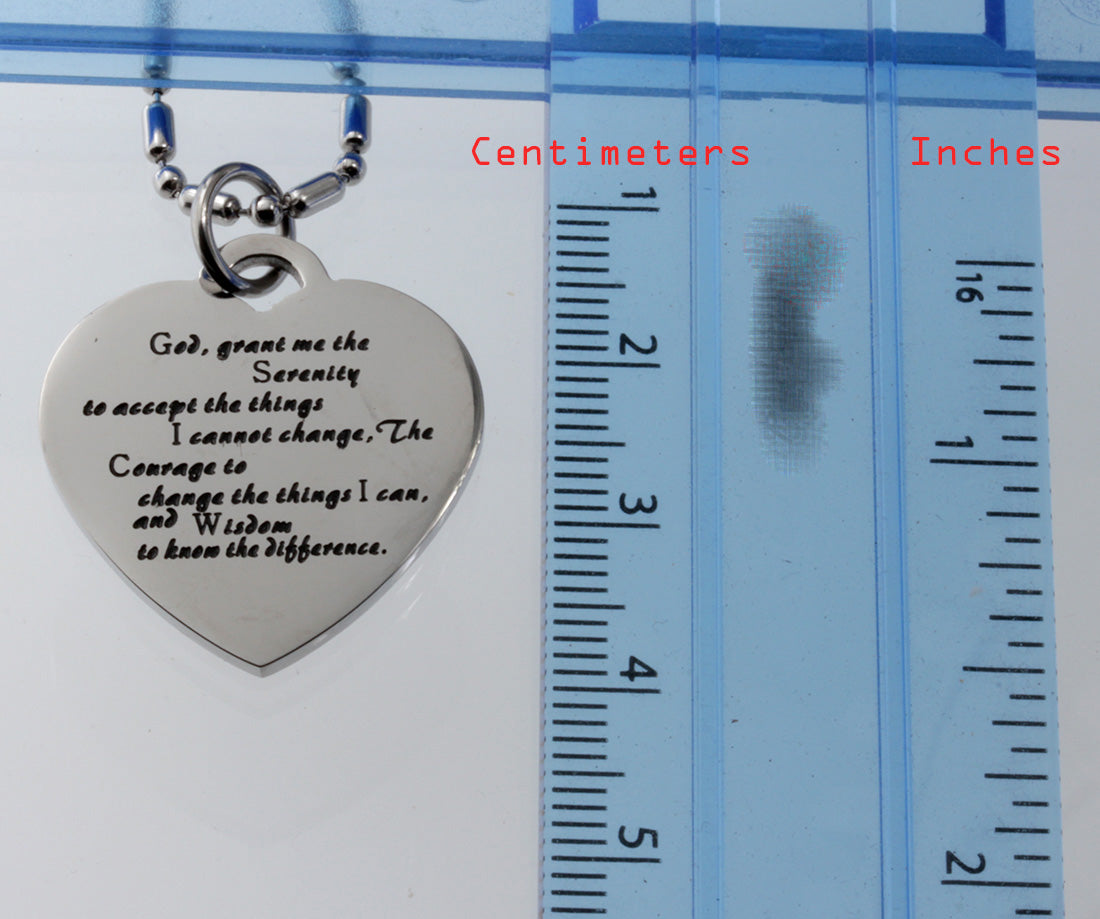 The Serenity Prayer Heart Pendant