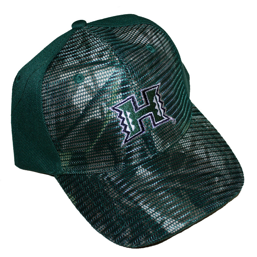 UH Warriors hats, Camo green caps