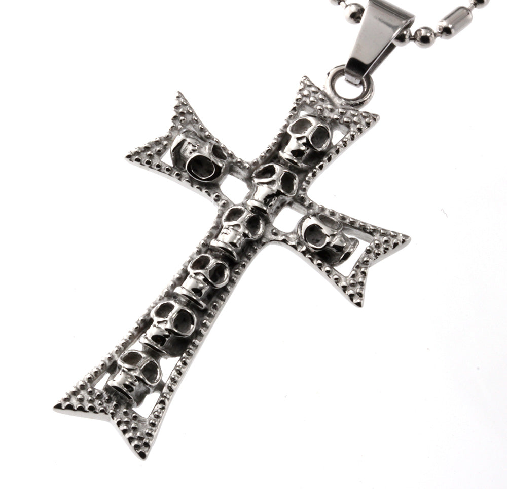 Vintage Skulls Cross Pendant