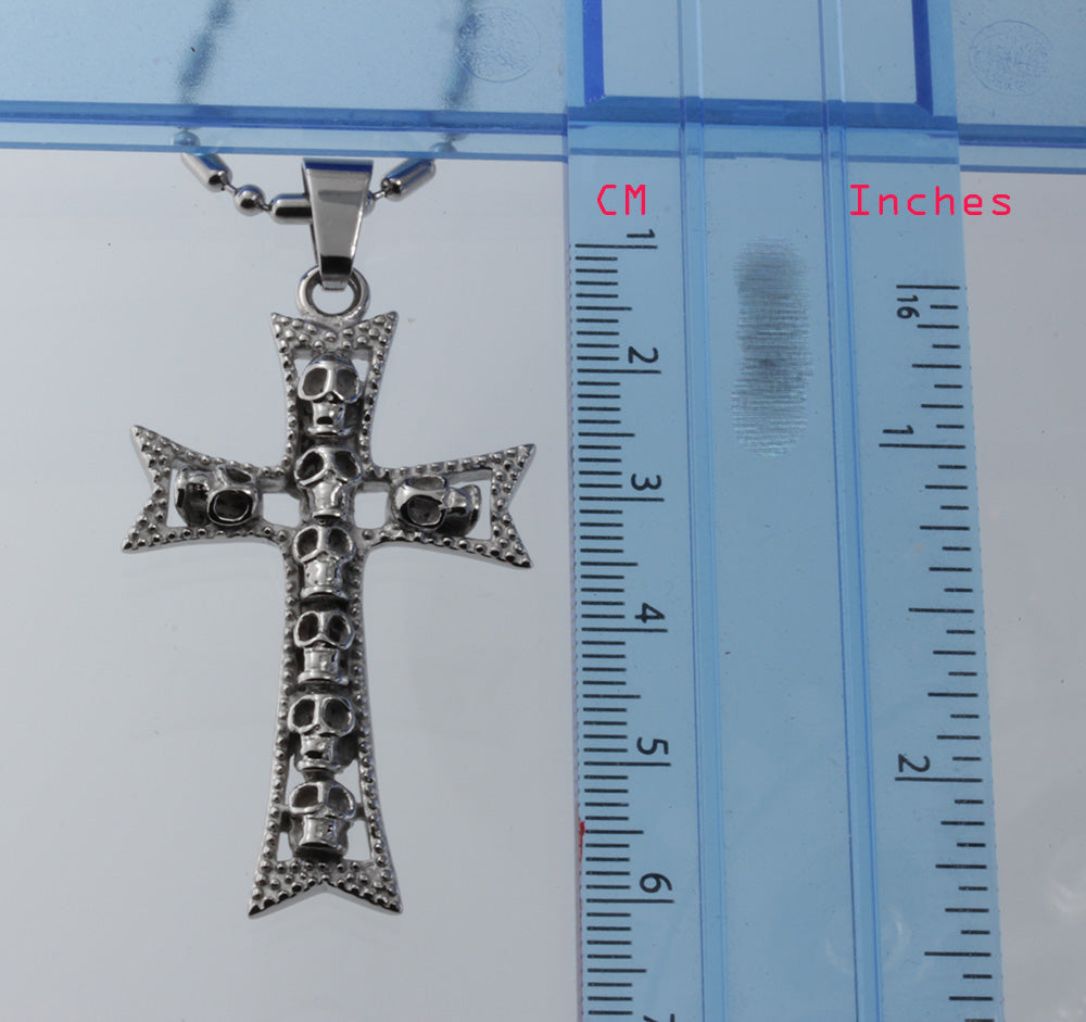 Vintage Skulls Cross Pendant